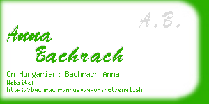 anna bachrach business card